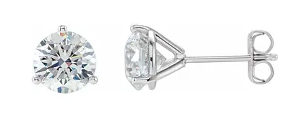 1.97CTW BR DIA I SI2 NCT  / 14KWG 3 PRONG MARTINI STUDS 0.96CT BR I SI2  6.26*6.28*3.83MM  NO